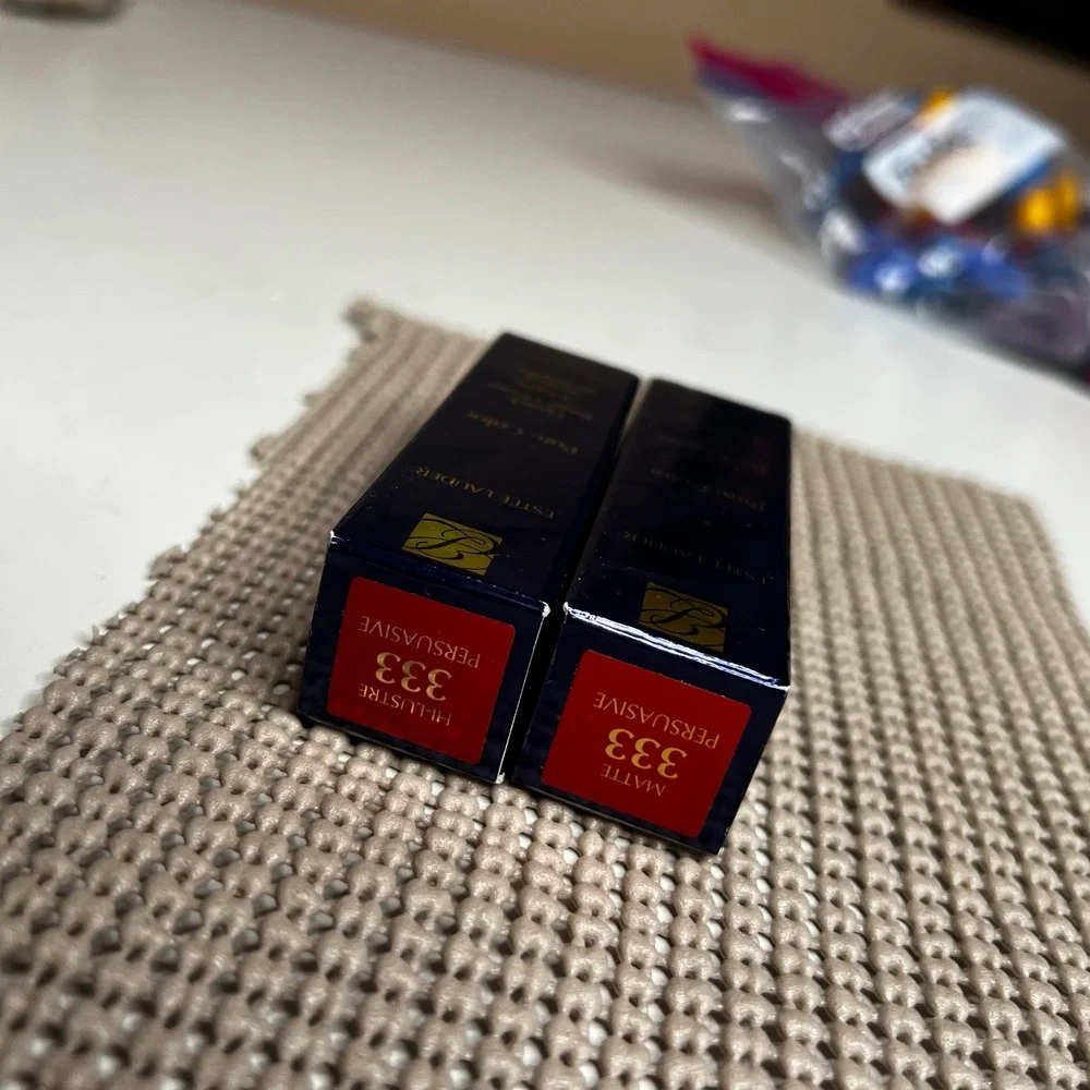 Estee Lauder Pure Color Lipstick 333 Persuasive Matte & Hi-Lustre Duo Set New